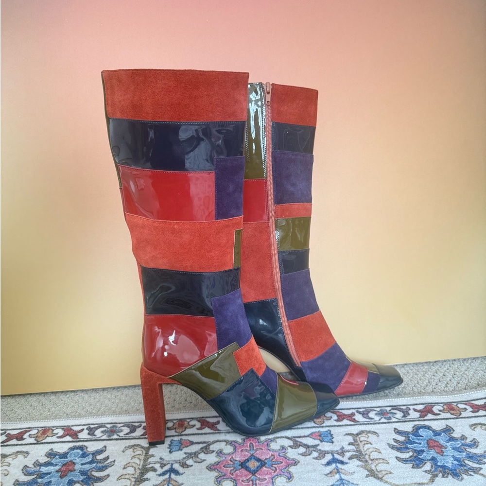 Jeffrey Campbell Light-speed patchwork suede boots